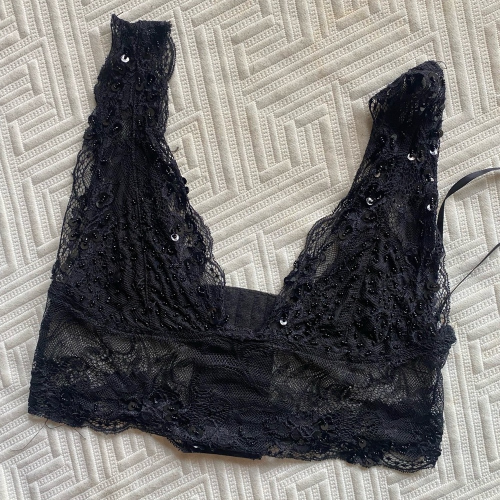 Vintage black beaded top